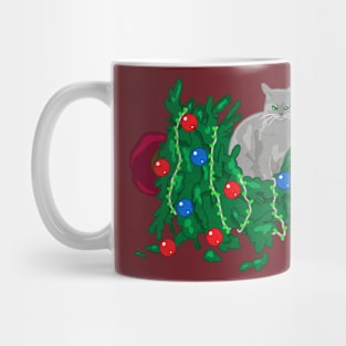 Cat Hates Your Tree - gray Mug